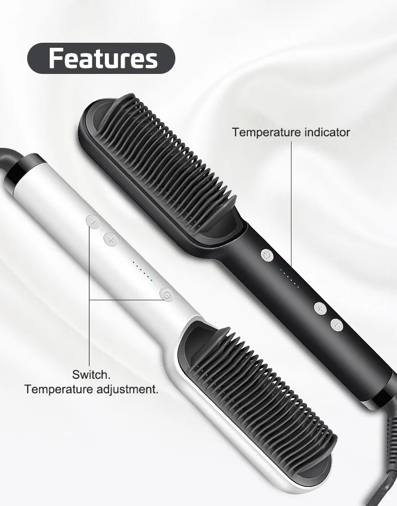 🔥 Electric Hair Straightening Comb – Fast & Safe Styling Brush